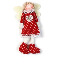 LAALU Christmas ornaments - cherub with red dress, 25 cm - Christmas Ornaments