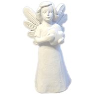 Angel standing with heart white 9 cm - Decoration