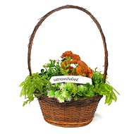 LAALU Basket with meadow flowers 40 x 28 cm - Decoration