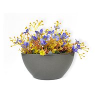 Oval box with purple flowers 22 x 20 cm - Decoration