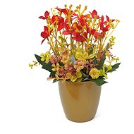 Flowerpot with red flowers 22 x 15 cm - Decoration