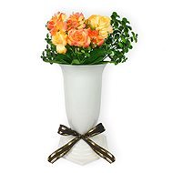 Váza s pugetem růžiček a buxusem 35 x 15 cm - Dekorace