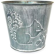 Metal flowerpot with squirrel 9,5 cm - Flower Pot