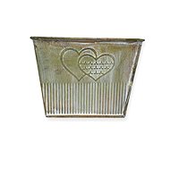 Metal flowerpot with hearts 9,5 x 13 cm - Flower Pot
