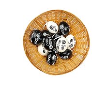 Set of 12 decorations: easter eggs 12 pcs black - white - Easter Decoration