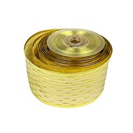 LAALU Ribbon gold with shiny pattern 6 cm x 10 m - Ribbon