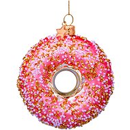 LAALU Christmas decorations - donut pink, glass, 11 cm - Christmas Ornaments
