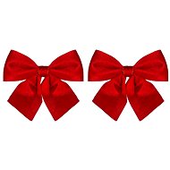 LAALU Christmas ornaments - ribbon, red glossy, 13 x 13 cm, 2 pcs - Christmas Ornaments