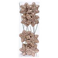 LAALU Christmas decorations - snowflake on a wire, champagne, 7,5 cm, 8 pcs - Christmas Ornaments