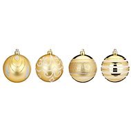 Sada 4 ks ozdob: Ozdoby s dekorem zlaté matné / lesklé 8 cm - Vánoční ozdoby
