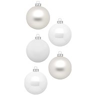 LAALU Christmas decorations - balls, white matt/gloss, diameter 8 cm, 12 pcs - Christmas Ornaments