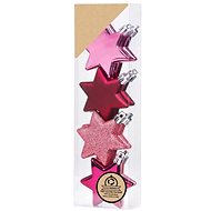 LAALU Christmas decorations - stars, pink matt/gloss, 6 cm, 8 pcs - Christmas Ornaments