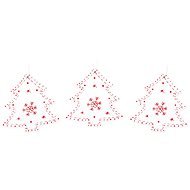 Sada 3 ks: Stromeček bílý s červenou vločkou 6,5 cm - Vánoční ozdoby