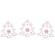 LAALU Christmas tree ornaments white with red snowflake, 6,5 cm, 3 pcs - Christmas Ornaments