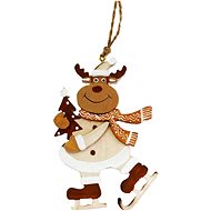 LAALU Christmas decorations - reindeer with skates, wooden, 6,5 x 9,5 cm - Christmas Ornaments