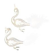 LAALU Christmas ornaments with feather on clip, white, 12 cm, 2 pcs - Christmas Ornaments