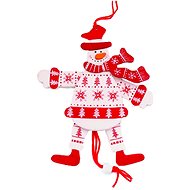 LAALU Christmas decorations - snowman jumping on a string, 13 cm - Christmas Ornaments