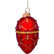 LAALU Christmas decorations - egg, red/gold, 10 cm - Christmas Ornaments