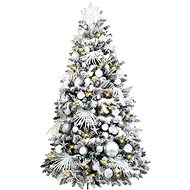 LAALU Christmas tree decorated - with LED lighting POLAR WHITE 300 cm with 200 pcs of ornaments and  - Christmas Tree