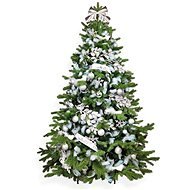 Ozdobený stromeček NEBESKÉ STŘÍBRO 180 cm s 85 ks ozdob a dekorací - Vánoční stromek