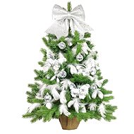 LAALU Christmas tree decorated - SILVER HAPPINESS, 21 ornaments, 75 cm - Christmas Tree