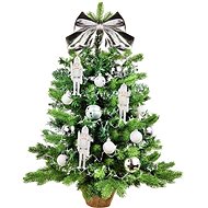 LAALU Christmas tree decorated with LED lights - SILVER SOLDIER, 32 ornaments, 60 cm - Christmas Tree