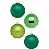 Sada 12 ks ozdob: Ozdoby kulaté světle zelené mix 8 cm - Vánoční ozdoby