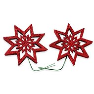 LAALU Christmas ornaments - star on a wire, red, 8 cm, 2 pcs - Christmas Ornaments