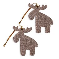 LAALU Christmas ornaments - reindeer, champagne, 8 cm, 2 pcs - Christmas Ornaments