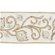 LAALU Ribbon - luxury, cream with decoration, 10 cm x 4,5 m - Ribbon
