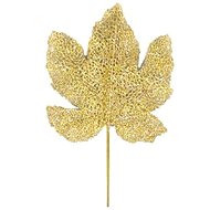 LAALU Christmas decoration - gold leaf, 24 x 17 cm - Artificial Flower