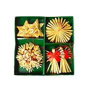 LAALU Christmas ornaments - straw, 4 to 6 cm, 12 pcs - Christmas Ornaments