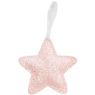 LAALU Christmas ornaments - leatherette star, pink with glitters, 14,5 cm - Christmas Ornaments