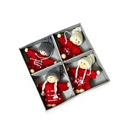 LAALU Christmas ornaments - figures in coat, 8 cm, 4 pcs - Christmas Ornaments