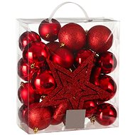 LAALU Christmas decorations - set of ornaments and tip, red, 40 pcs - Christmas Ornaments