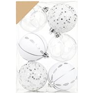 LAALU Christmas decorations - balls, white, diameter 8 cm, 6 pcs - Christmas Ornaments