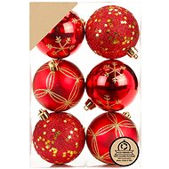 LAALU Christmas decorations - balls, red, diameter 8 cm, 6 pcs - Christmas Ornaments