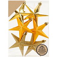 LAALU Christmas decorations - stars, gold, 9 cm, 6 pcs - Christmas Ornaments