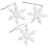 LAALU Christmas decorations - plastic snowflakes, white, 7 cm, 3 pcs - Christmas Ornaments