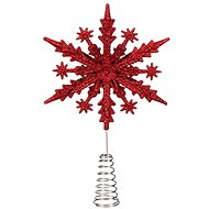 LAALU Christmas tree topper, snowflake red, plastic, 23 cm - Christmas Ornaments