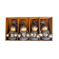 LAALU Christmas ornaments - figures with heart, grey, 8 cm, 4 pcs - Christmas Ornaments