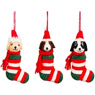 LAALU Christmas ornaments - dogs in sandy sock, 13 cm, 3 pcs - Christmas Ornaments