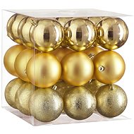 LAALU Christmas ornaments - balls, gold, diameter 8 cm, 27 pcs - Christmas Ornaments