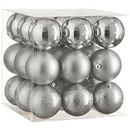 LAALU Christmas ornaments - balls, silver, diameter 8 cm, 27 pcs - Christmas Ornaments