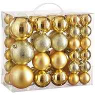 LAALU Christmas decorations - balls, gold, diameter 4/6/8 cm, 46 pcs - Christmas Ornaments