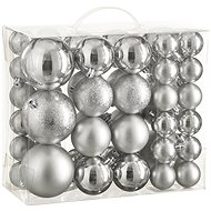 LAALU Christmas ornaments - balls, silver, diameter 4/6/8 cm, 46 pcs - Christmas Ornaments
