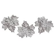 LAALU Christmas decoration - silver leaves, 8,5 cm, 3 pcs - Christmas Ornaments