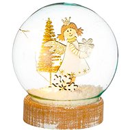 LAALU Christmas decoration - snow globe cherub with gift, 11 cm - Christmas Decoration