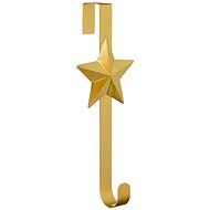 LAALU Christmas decoration - wreath hook with star, gold, 39 cm - Hook