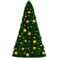 LAALU Christmas tree decorated - BASIC GOLD, 74 ornaments, 500 cm - Christmas Tree